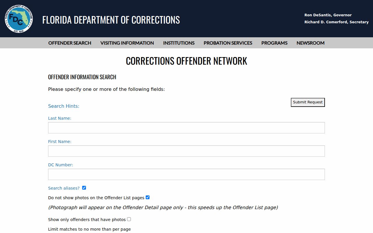 Florida corrections search for a narrow Cutler Bay identity check