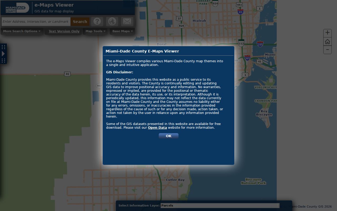 Cutler Bay street directory county parcel viewer